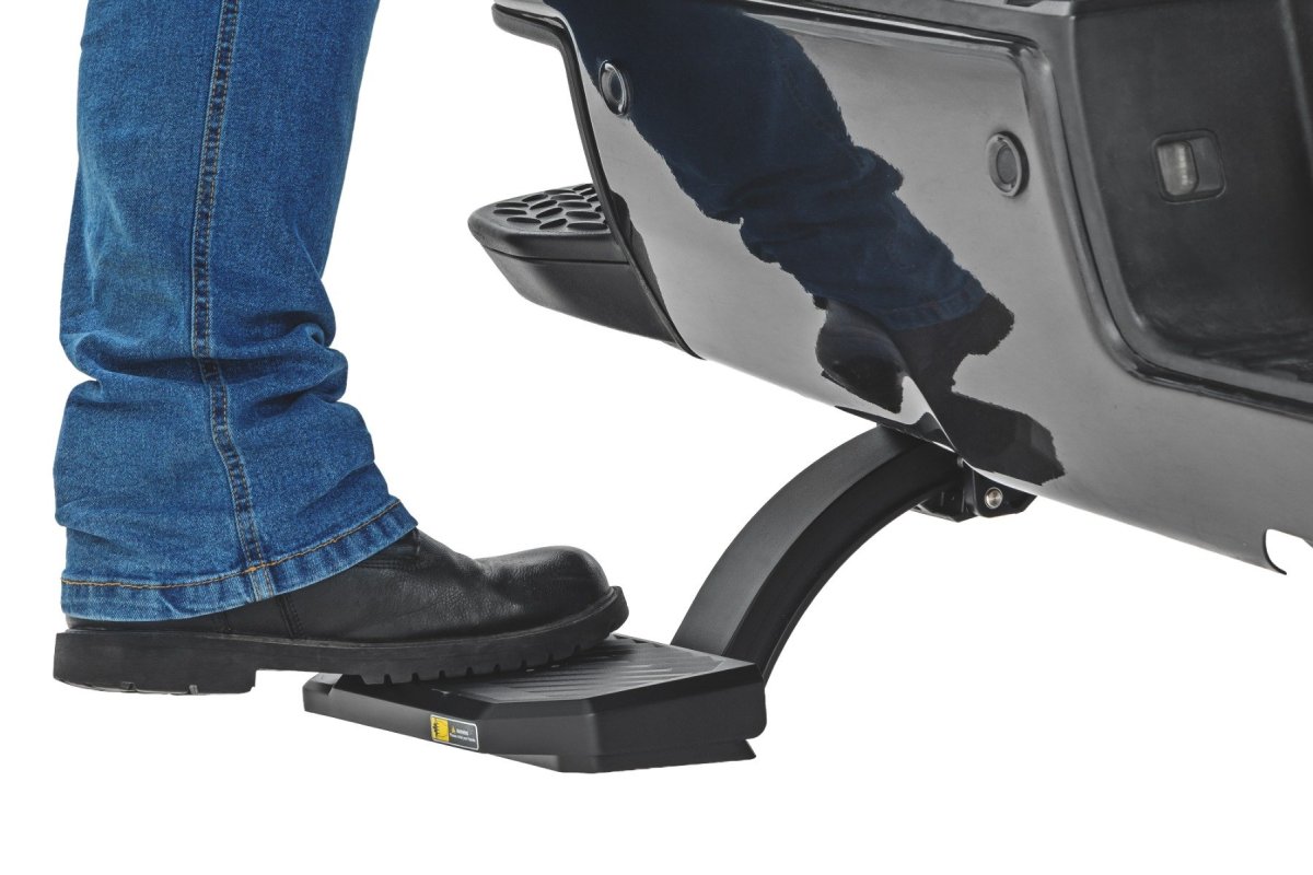 GMC Sierra 2500 HD Retractable Bed Step - Rough Country - Manual, Retractable, 5-Inch Drop - '15-'19